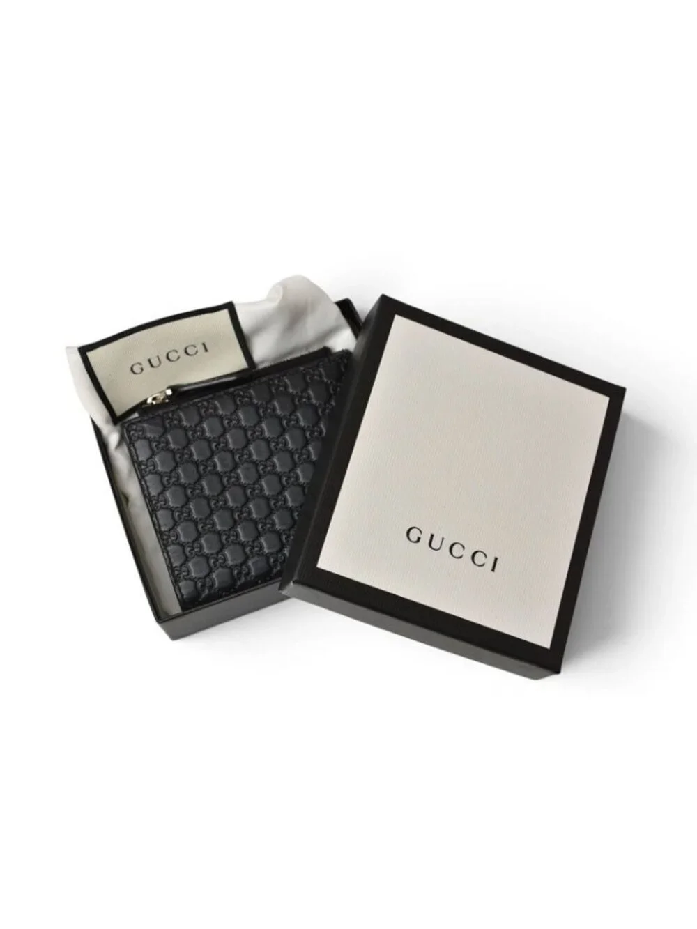 Gucci Mini Wallet Folded Micro Guccissima Black - Picture 9 of 9